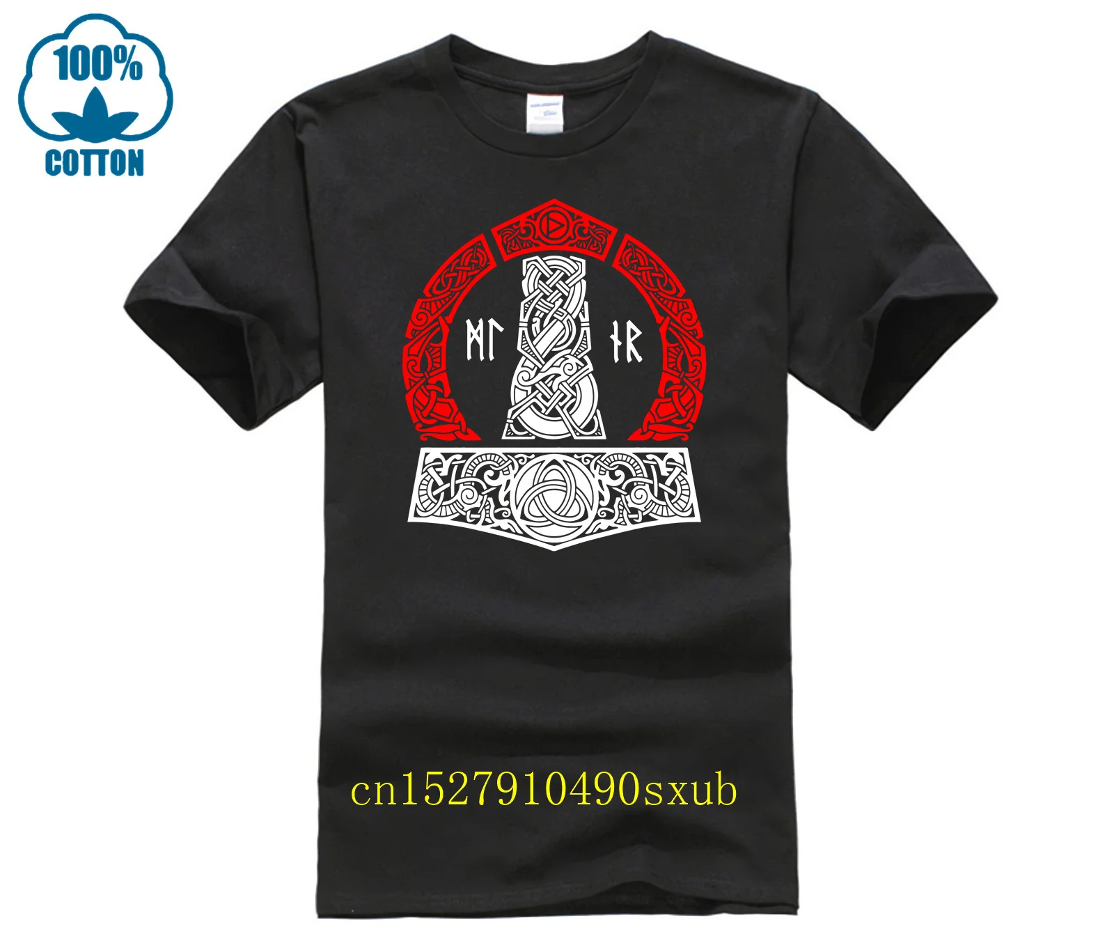 Mighty Mjolnir (Mjolnir Thor Thor Thor Hammer) Magliette Vichinghe Maglietta Vichinga Da Uomo