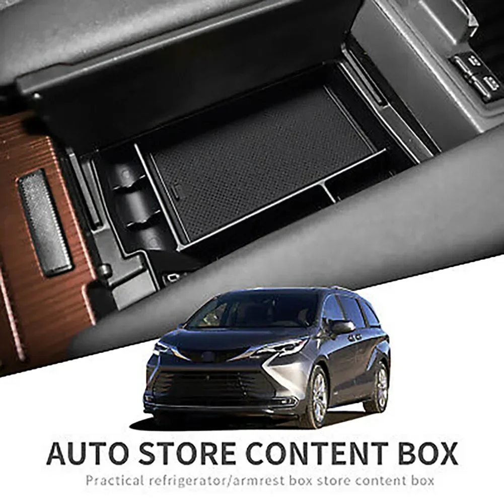 

Central Armrest Storage Box For Toyota Sienna 2021 Car Armrest Box Storage Center Console Organizer Container Holder Box USEFUL