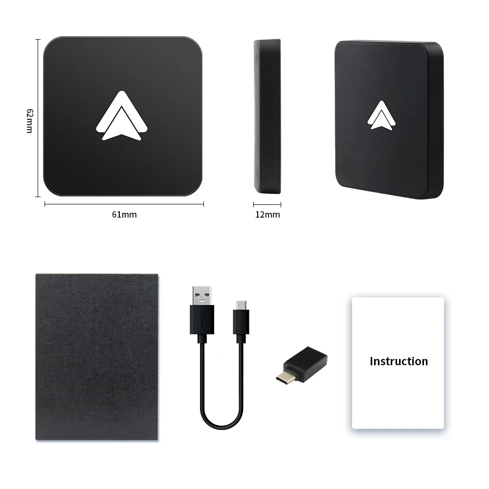 Adaptateur Sans Fil Auto Android - USB, USB-C - Noir