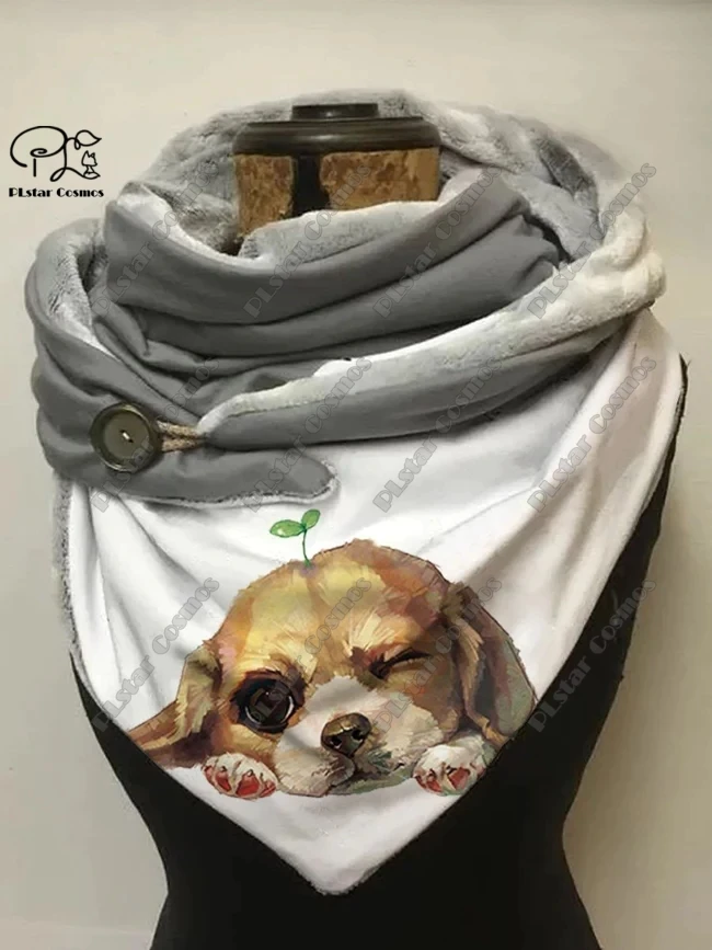 Рисунок 3 - Теплый шарф-шаль PLstar Cosmos с 3D принтом животных