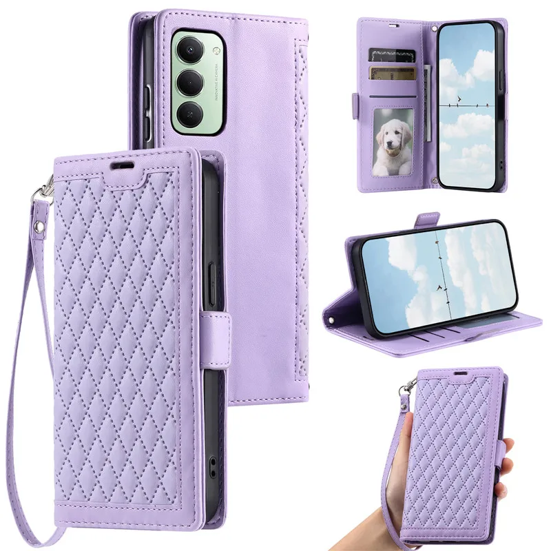 Magnetic Flip Leather Wallet Phone Case with Card Holder and Buckle Cover