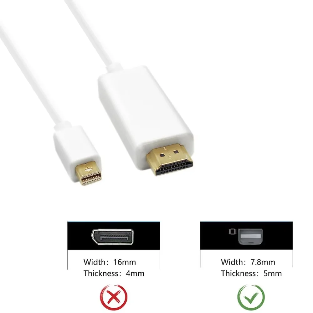 4k Mini DP zu HDMI Kabel Thunderbolt 2 HDMI Konverter Mini Displayport zu HDMI Adapter für MacBook Air 13 Surface Pro 4 Thunderb – Detail 3