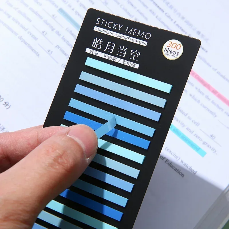 Index Sticker Notes Color Translucent Strips PET 300Pcs Highlight Mark Bookmarks Student Stationery