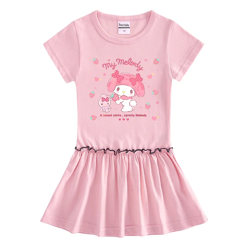 

Оригинальное летнее платье Kuromi My Melody Cinnamoroll, новая детская одежда с корейским рисунком, платья для маленьких девочек