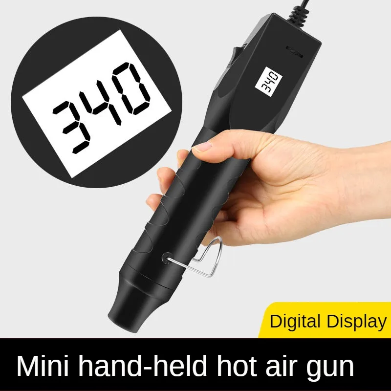 Electric Hot Air Gun with Digital Display, Support Seat, Temperature Adjustment, Household DIY Tool, Repair Tool, 220V, 300W