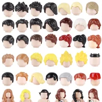 Building Blocks City Figures 2 Pcs Hair Character Head Parts Compatible Man Woman Girl Boy Accessories MOC Bricks Kids Toys 2