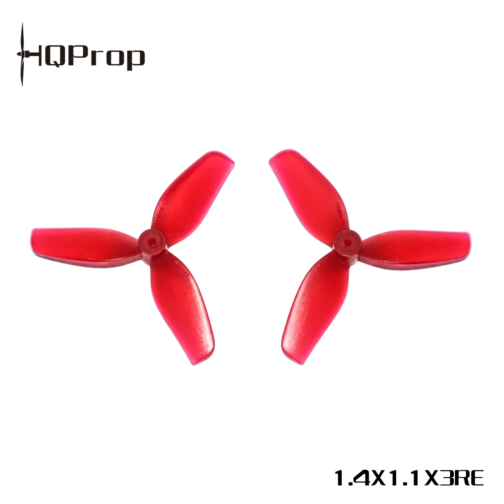 Gros plan sur une hélice HQProp Ultralight Whoop 35mm, pale fine et axe métallique 1mm.