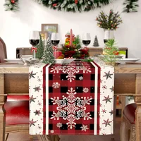 Linen Christmas Table Runner Snowman Xmas Tree Home Dining Table Cover Tablecloth 2024 Navidad Noel Christmas Decorations 2025 5