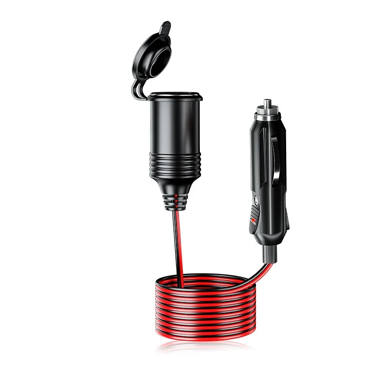 

1.5m/4m/6m/8m Cigarette Lighter Extension Cord 12-24V Cigarette Lighter Plug To Socket 16AWG Heavy Duty Extension Cable 15A Fuse