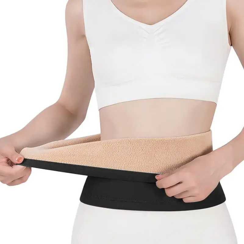 

Fleece Waist Warmer Thermal Lower Back Support Belt Therapy Stomach Kidney Warmer Abdominal Binder Lumbar Support Brace Warmer