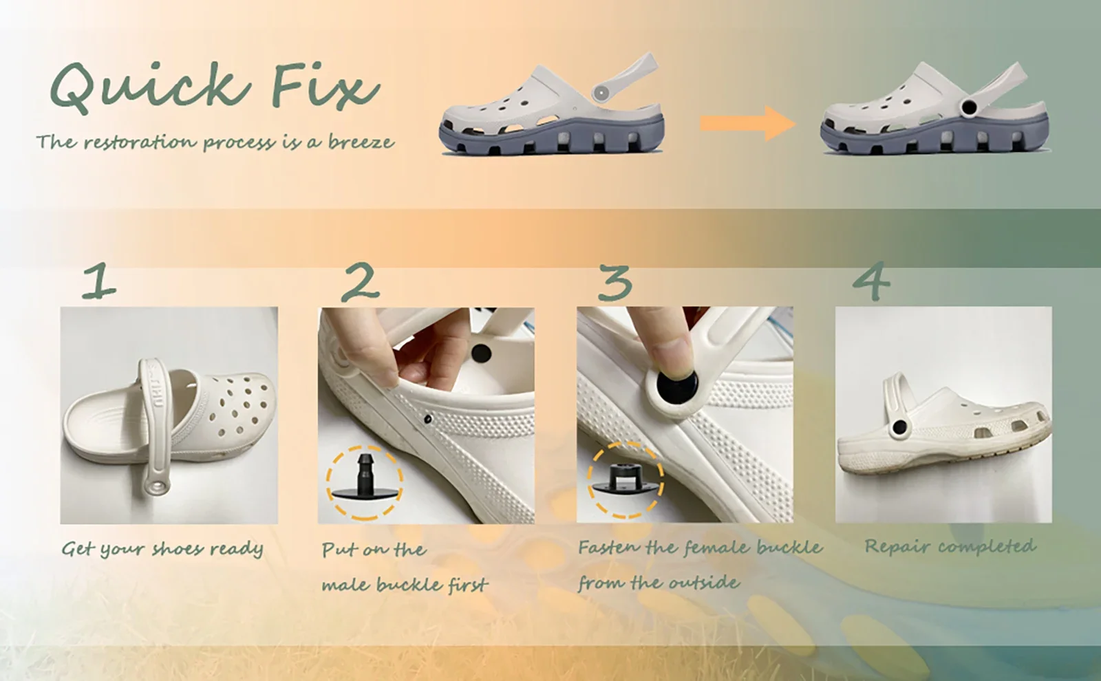 Description Picture 4 of item6 Sets Replacement Rivets Button Strap Compatible for Clog Beach Shoe Strap 16mm Size Rivets Repair