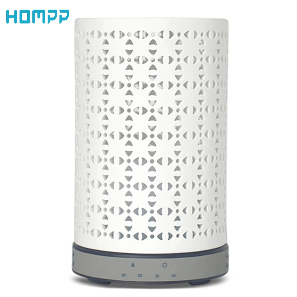 Aroma Diffuser Ceramic Nano Atomization Aromatherapy Ultrasonic Essential Oil Humidifier 7 Color LED Changing Lights 200ml