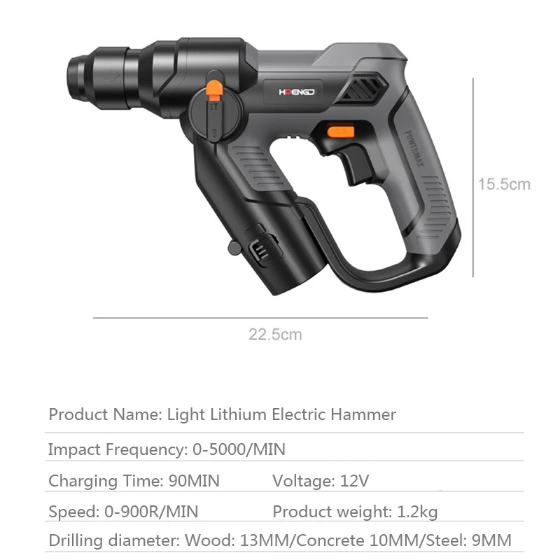 T Brushless Rotary Electric Hammer Drill Cordless 3 in 1 High Power High Power Multifunction Electric Pick for Home Drilling 6