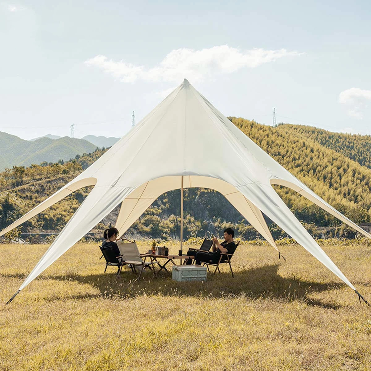 15m Castle Shape Camp Canopy sunshade patio full folding awnings outdoor parasol Shelter garden tents