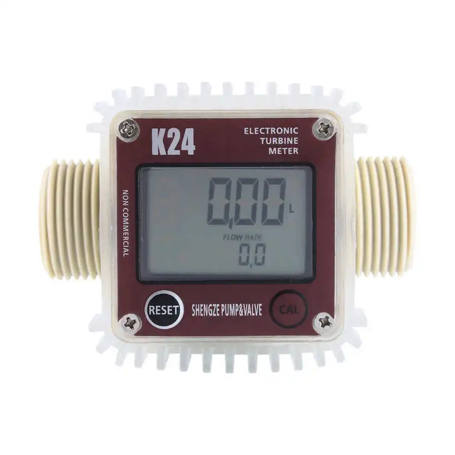 K24 Digital LCD Fuel Meter Diesel Fuel Meter Water Sea 10-90L/min Adjust Liquid Meters Measuring Tools flow meter,water flow meter,turbine flow meter,digital turbine flow meter