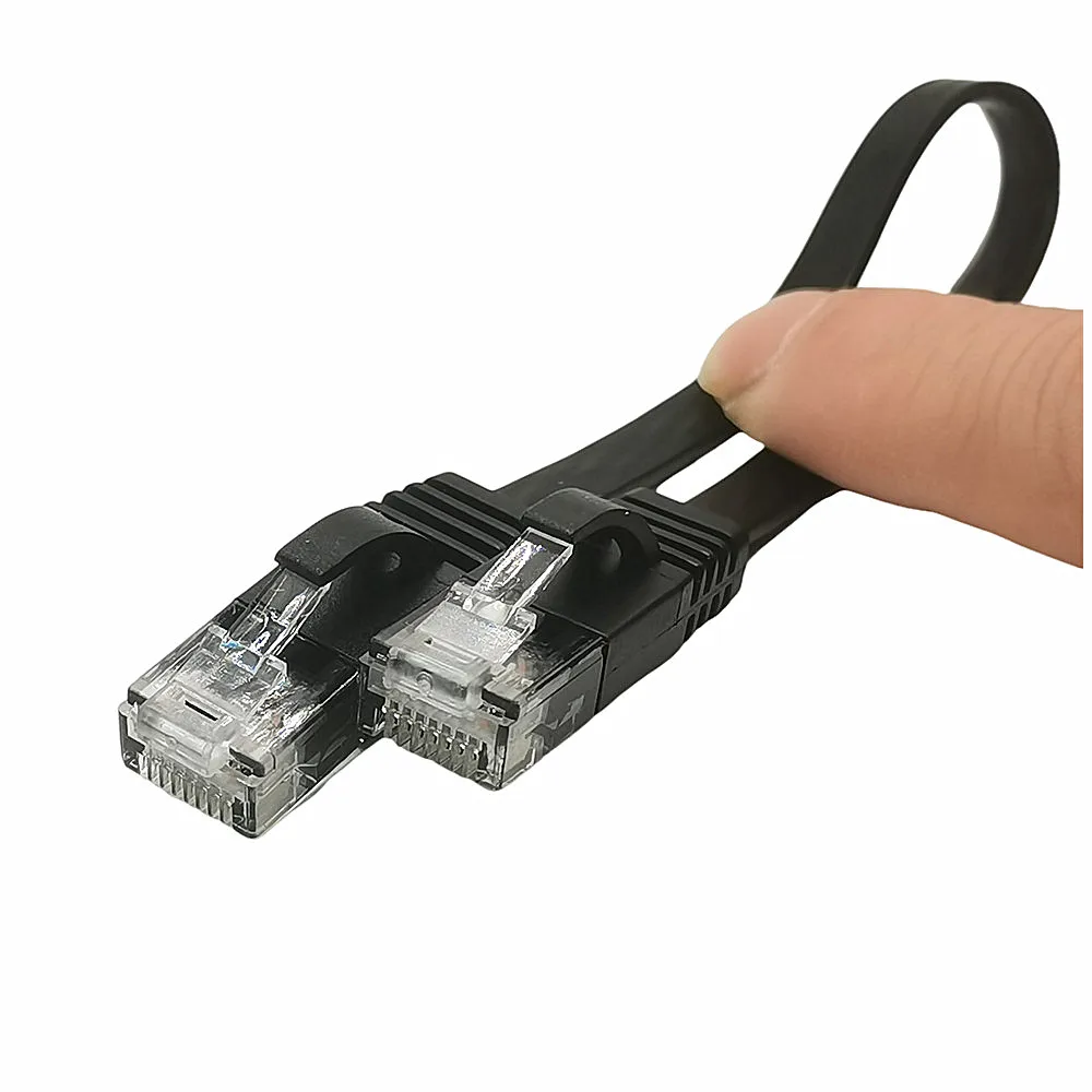 Ultra short 0.2M 0.5M Cable CAT6 Flat UTP Ethernet Network Cable RJ45 Patch LAN Black ethernet cable