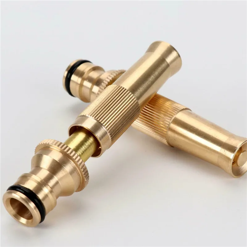 

Garden Brass Adjustable Spray Gun Hose Nozzle High Pressure Straight Copper Gun For Car Wash Watering Flower Garden Hose Wand