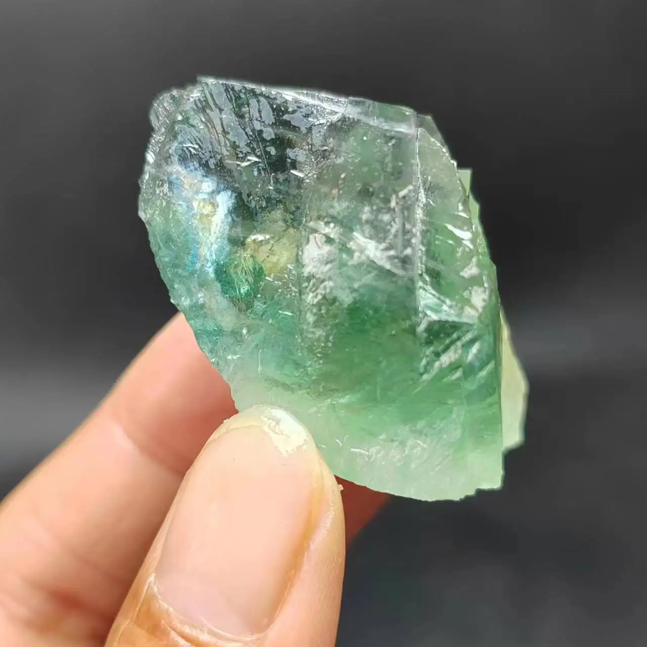 

42gNatural fluorite Cubic symbiotic calcite Teaching sample Green fluorite Healing energy Home decoration Original stone collect