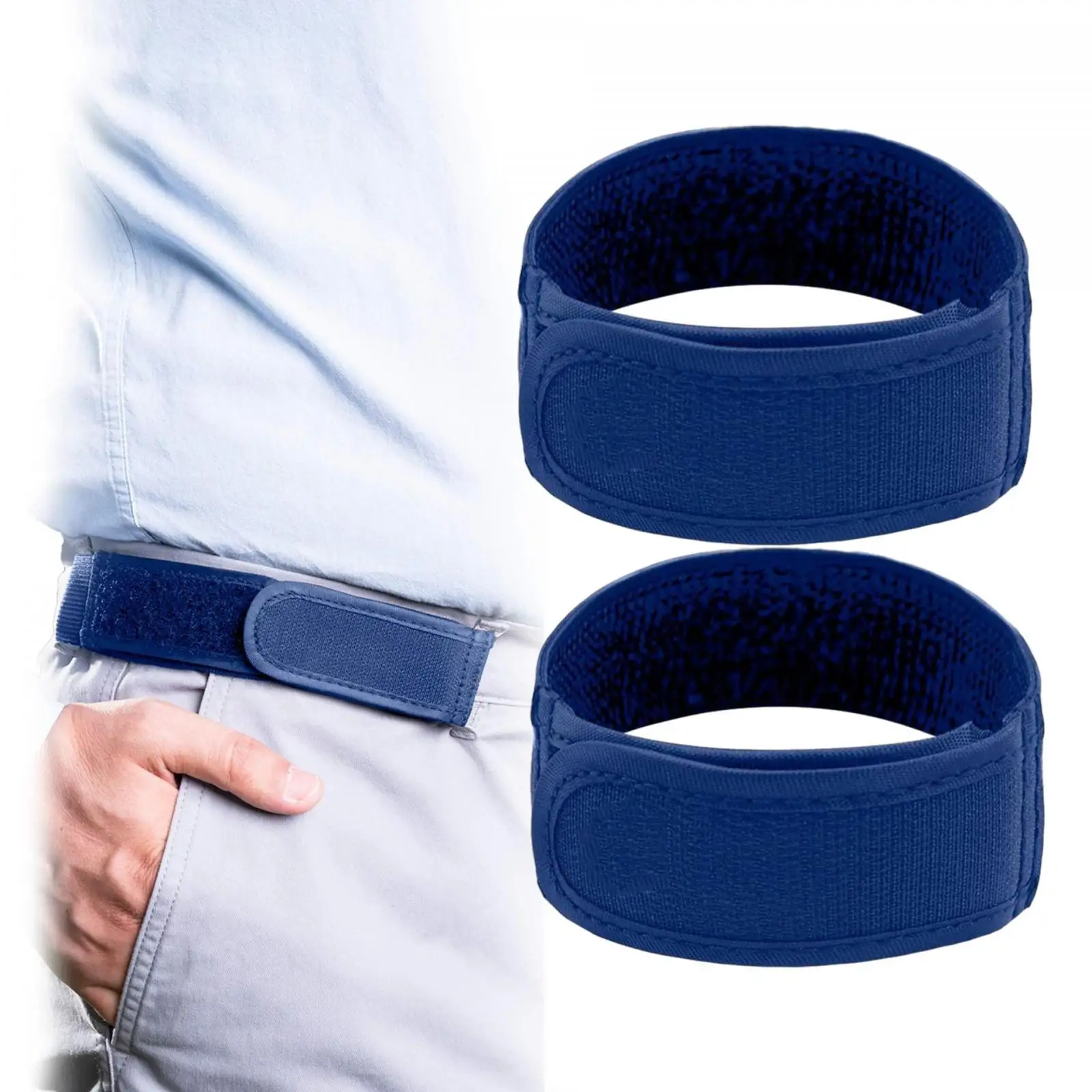 2x No Buckle Elastic Belts Buckle Free Waist Belts for Trousers Blouses