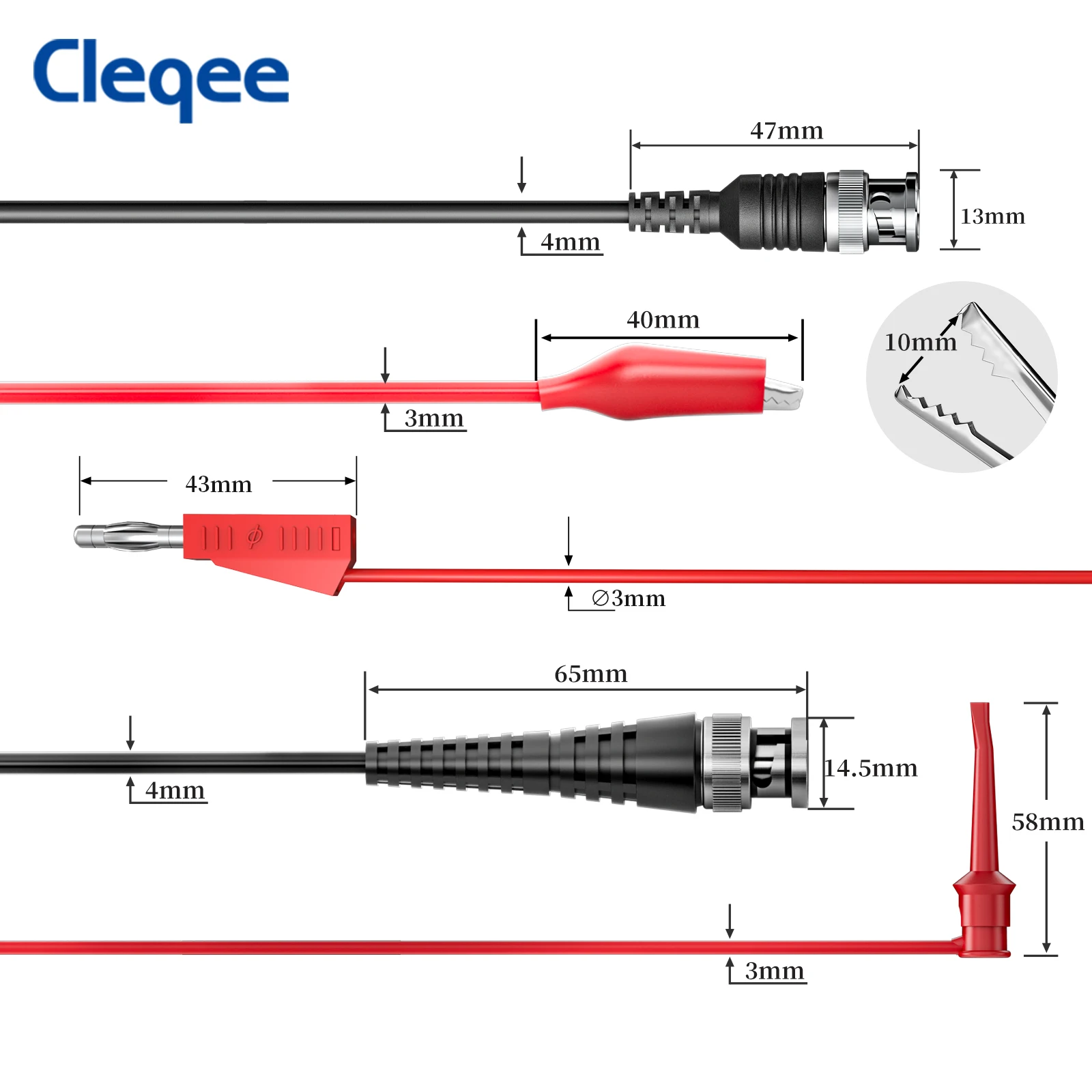 Cleqee CKT014 Universal Oscilloscope Probes with Accessories Kit 100MHz 1X 10X BNC Test Leads Wire Piercing Probe oscilloscope probe test probe lead cable