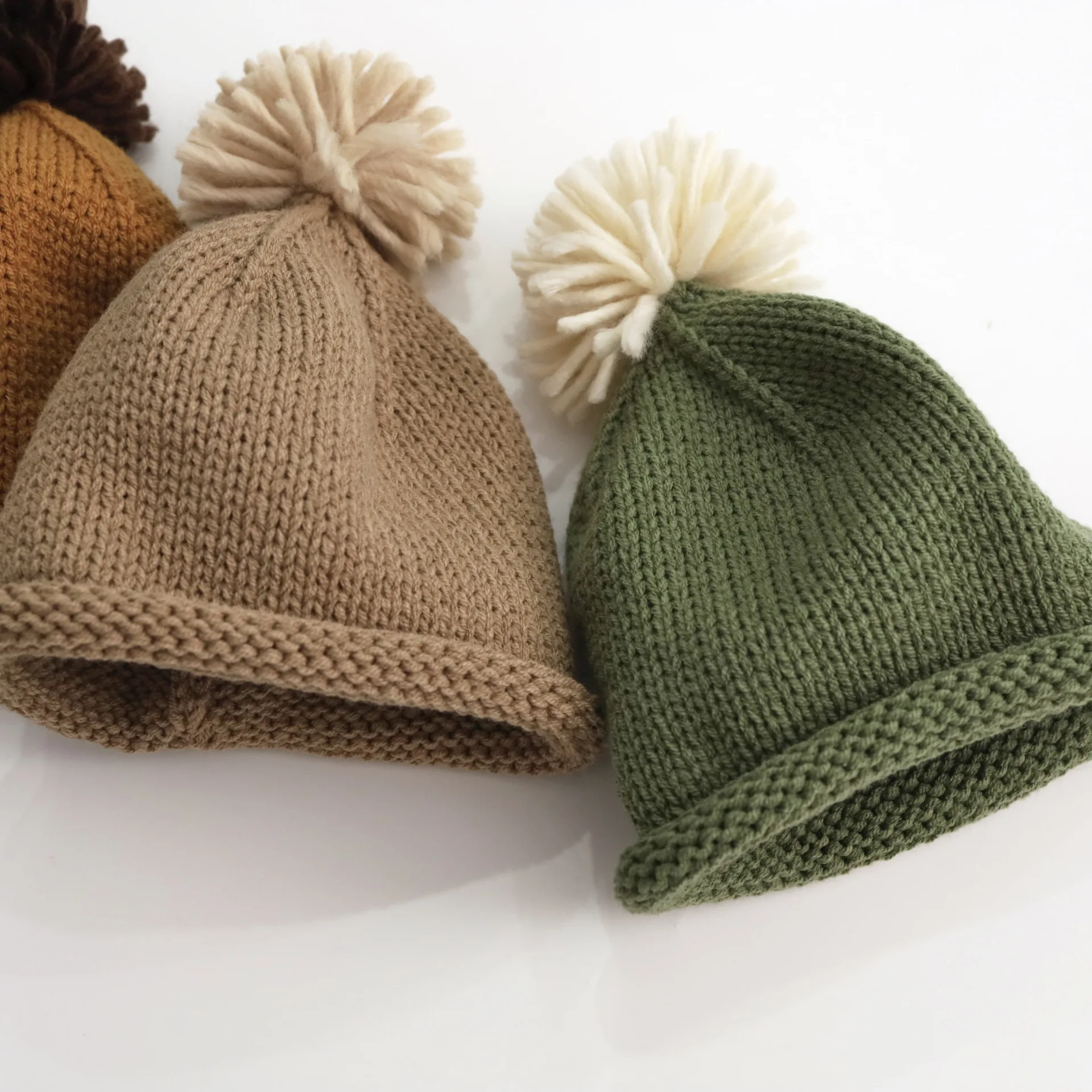 Kids Warm Knitted Beanie Hat with Pom Pom for Winter