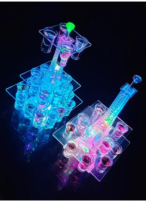 Eiffel Tower】Acrylic Colorful Wine Holder LED Luminous Growing Cockta –  PartyRay