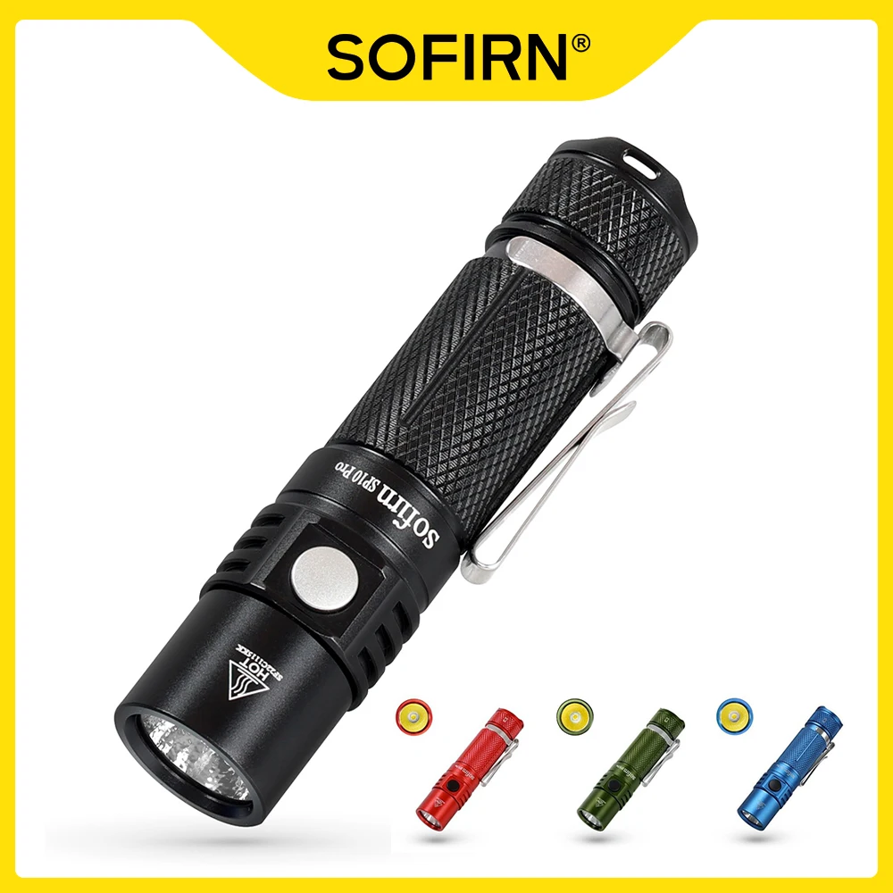 

Sofirn SP10 Pro Powerful 900lm EDC Flashlight LH351D LED Torch Rechargeable 14500 AA Mini Portable Lantern Anduril 2.0