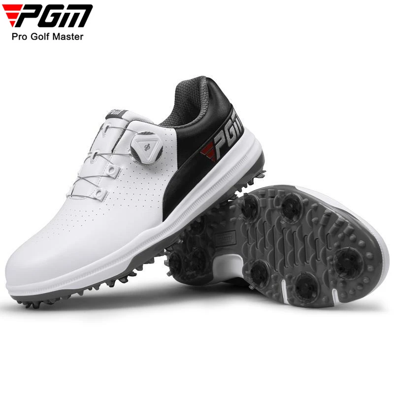 

PGM Men Golf Shoes with Removable Spikes Skid-proof Men's Waterproof Sneakers Knob Strap Sports Shoes XZ235