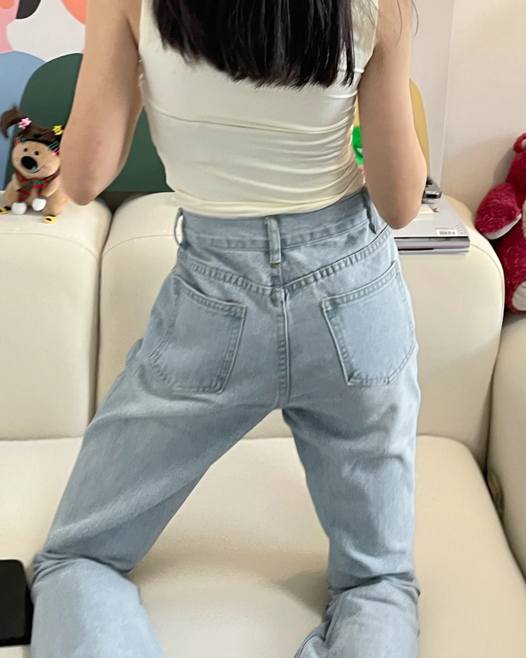 topshop jeans High Street Women's Jeans Y2K High Waist Ripped Denim Jeans Straight Pants Streetwear Wide Leg Jeans Casual Loose Baggy Trousers brown jeans