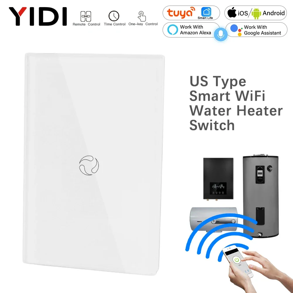 Tuya APP WiFi สมาร์ทหม้อไอน้ําสวิทช์เครื่องทําน้ําอุ่น Smart Life REMOTE Voice Control Alexa Echo Google Home Voice Control แผงกระจก 1