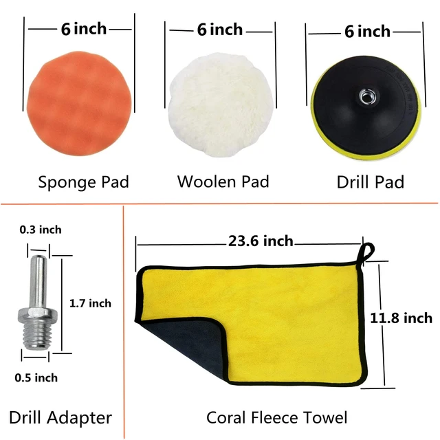 5 Inch Buffing Wool Pads 8PCS Kits, Felt Polishing Pad Buffing Wheel for  Drill Woolen Wax