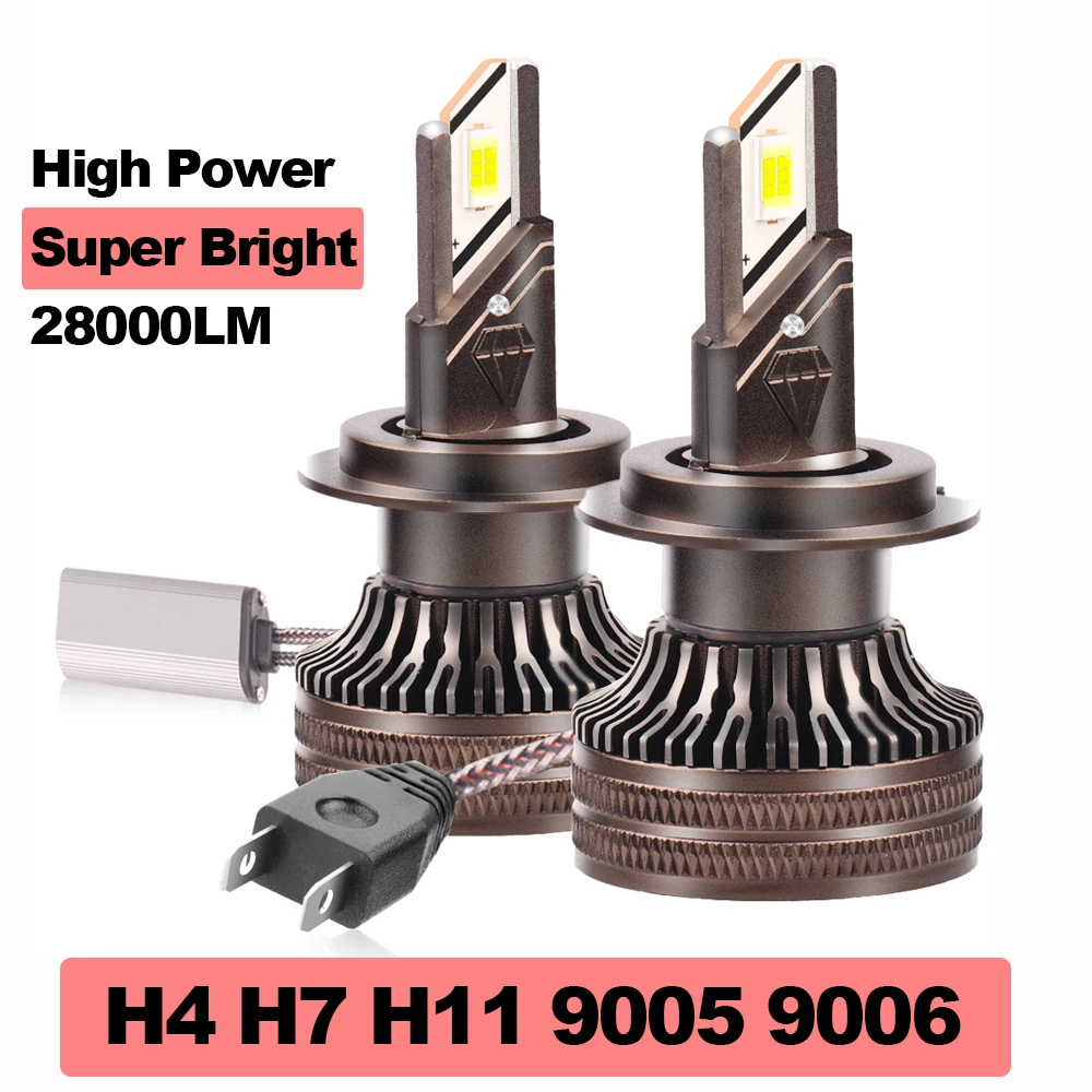 

Canbus H4 H7 LED Car Headlight 28000LM 160W Lamp H1 9005 HB3 9006 HB4 H8 H9 H11 Fog Light Auto Bulbs Double Copper Tube Headlamp