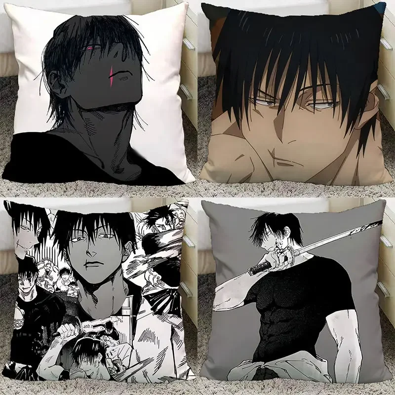 Anime Jujutsu Kaisen Toji Fushiguro Pillow and Pillowcase Double Sided Pattern Throw Pillows 40x40cm 2