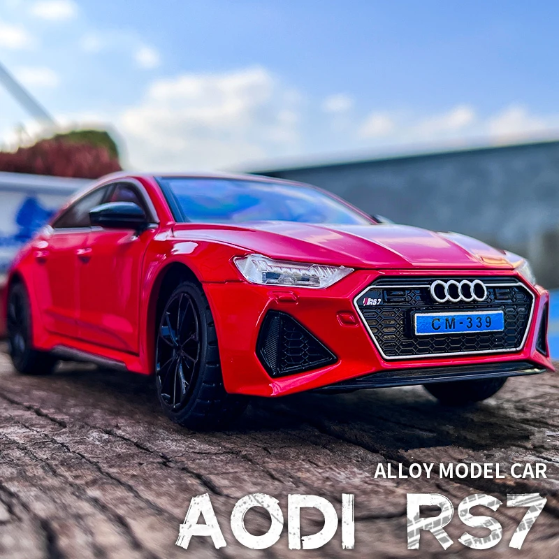1:24 AUDI RS7 Coupe Alloy Car Model Diecasts & Toy Vehicles Metal Car Model High Simulation Sound and Light Collection Kids Gift 2
