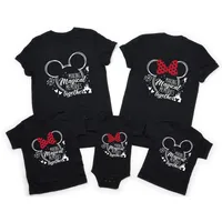 2024 Disney Trip Mickey Minnie Mouse Family Matching Shirts Cotton Dad Mom Bro Sis Kids T Shirt Baby Rompers Matching Clothes 1