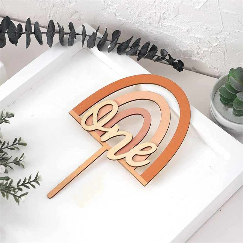 Topper Per Torta In Legno Sole Arcobaleno – Decorazione Per Primo Compleanno, Tema Bohémien E Baby Shower