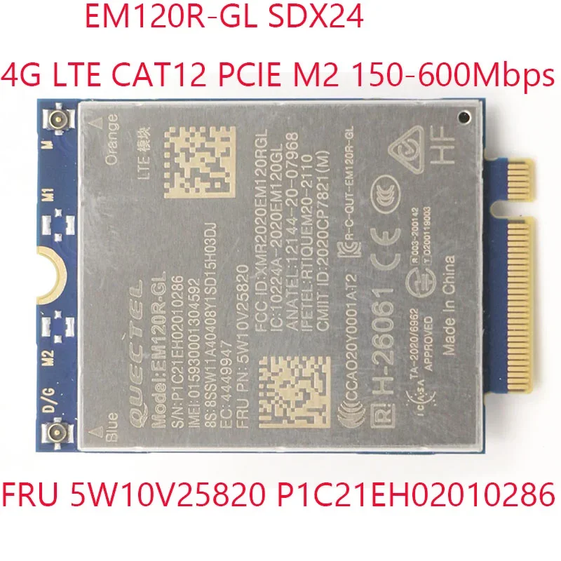 

EM120R-GL SDX24 For Thinkpad L14 Gen 2 2021 20X1 20X2 20X5 20X6 5W10V25820 P1C21EH02010286 Quectel CAT12 M2 150-600Mbps 4G LTE