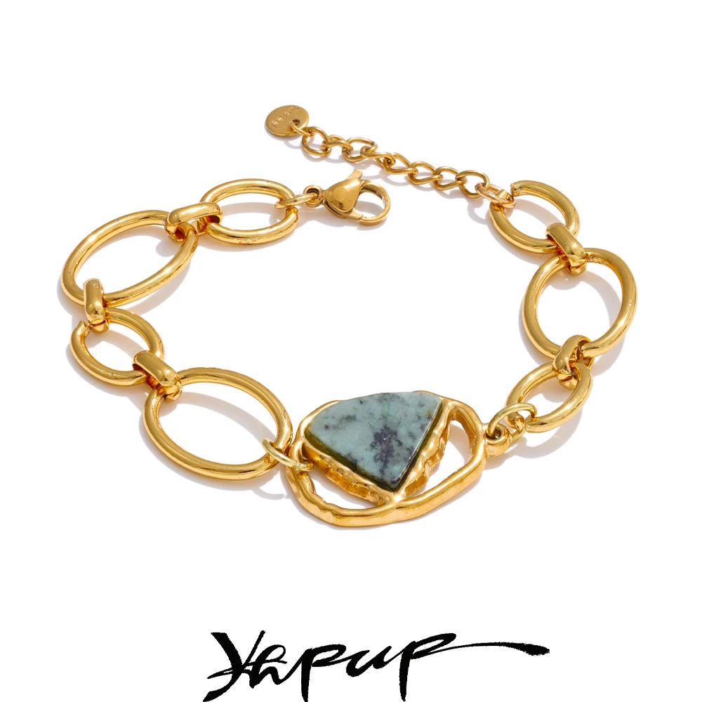 Yhpup Stainless Steel Bracelet France PVD Gold Plated