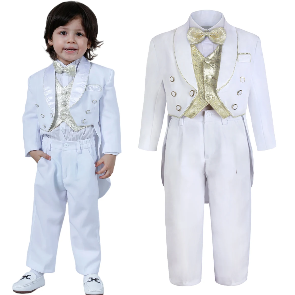 Baptism Outfit Boys Suits Kids Tuxedo Baby Christening Suit Toddler Wedding Ceremony Blessing Clothes Infant Winter Formal Set