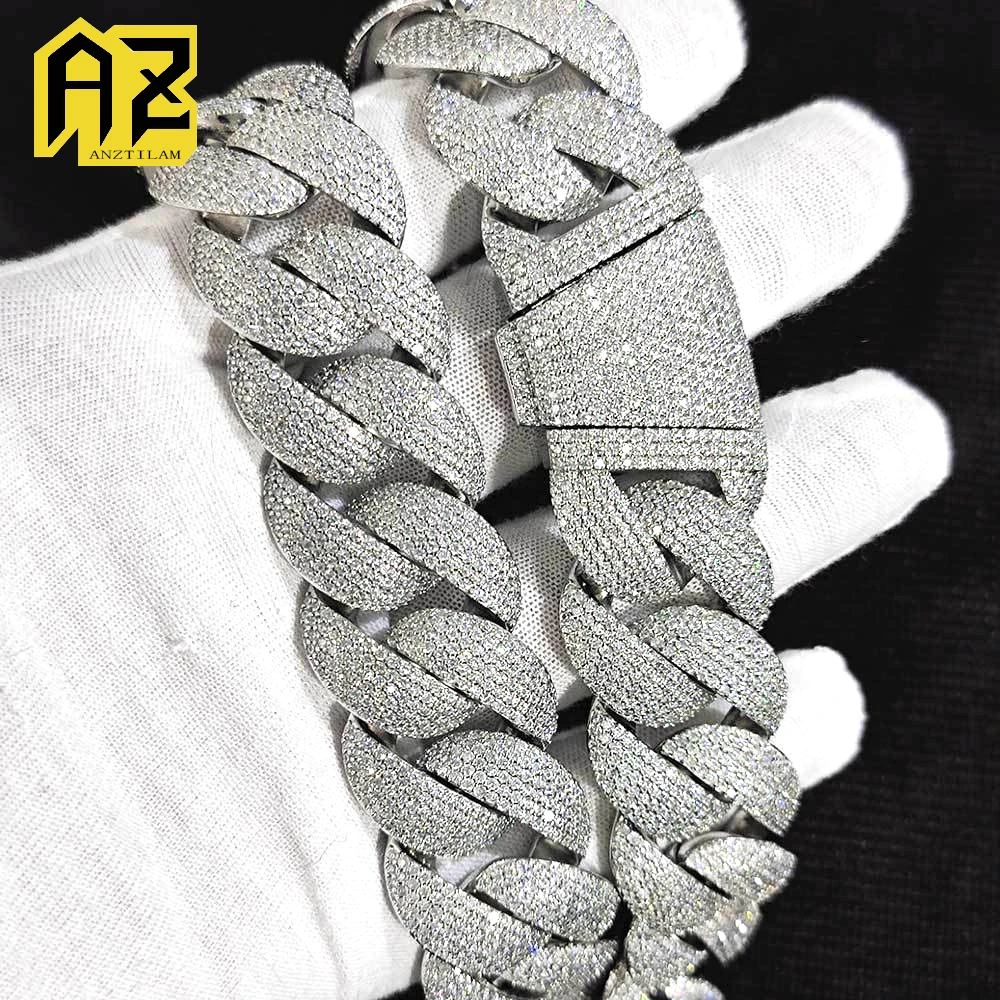 

Big 5 Rows 22mm Bubble Iced Out Cuban Chain Necklaces for Men Women Bling Zircon Chain Hip Hop Goth Jewelry Free Shipping