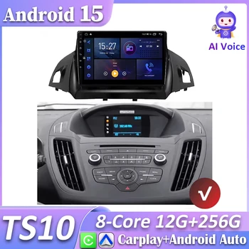 Android Car Radio for Ford C-MAX, Kuga 2, and Escape 3 (2012–2019) – GPS Navigation Multimedia Screen Stereo with Wireless CarPlay, Android Auto, 5G WiFi, and Bluetooth 1