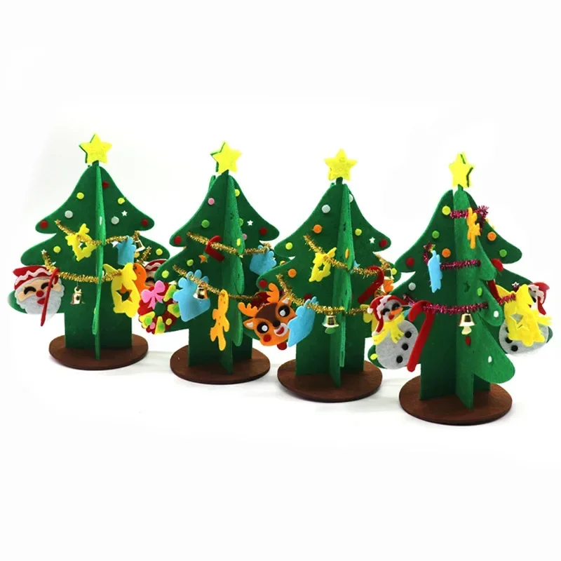 3D DIY Felt Christmas Tree Kids Toys For Children Kindergarten Crafts Snowman Educational Toys Decoration Gifts For Children