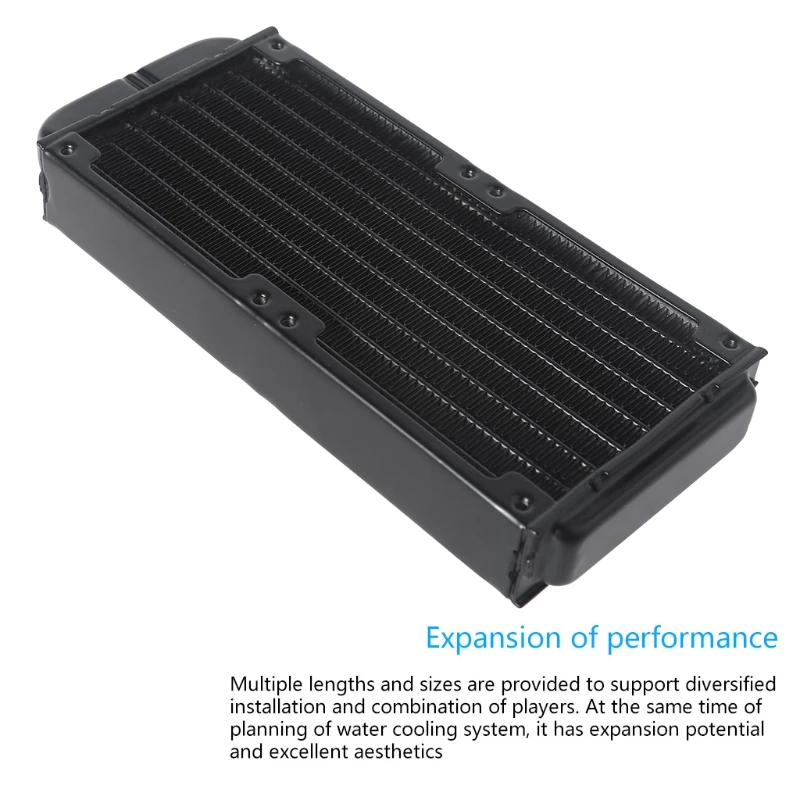 Computer Heat Exchanger G1/4 Thread 80x160mm PC Water Heat Exchanger Computer Aluminum Heat Radiator Sink for Computer Water Cooling System B0KA
