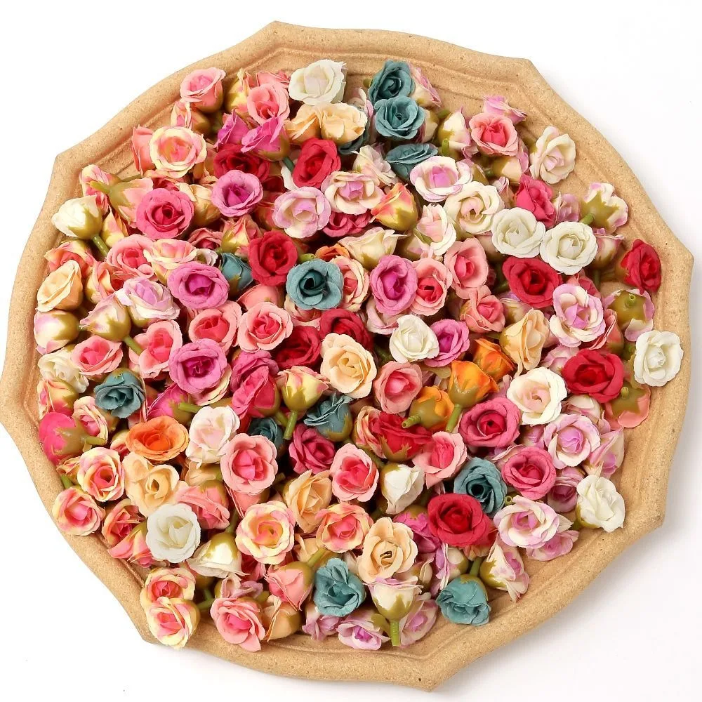10/20/50 Stück 2 cm große künstliche Rosenblütenköpfe für Heimdekoration, Hochzeitsdekoration, künstliche Blumen, DIY-Kranz, Scrapbook, Geschenkzubehör – Detail 2