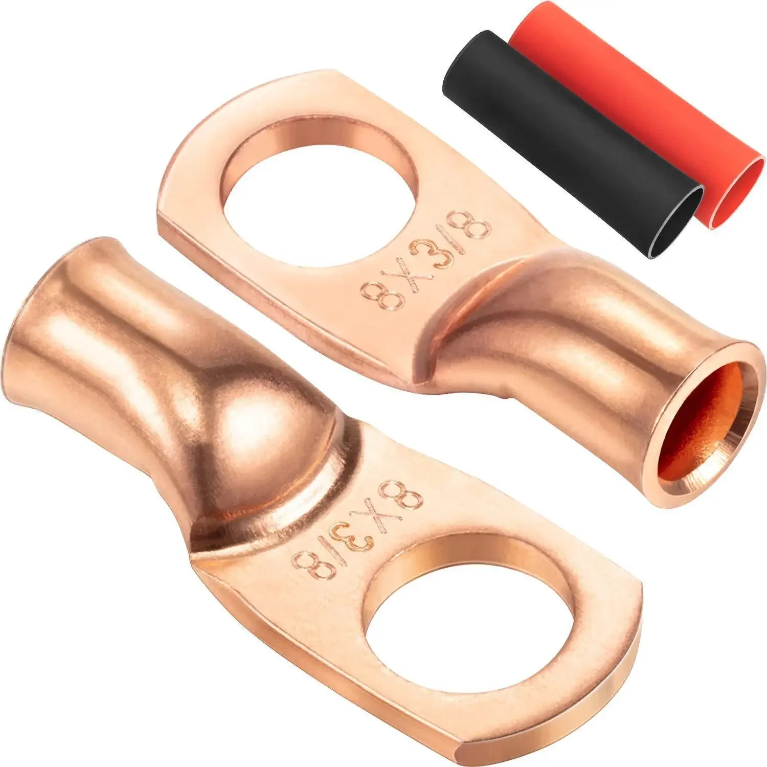 10PCS Copper Ring Terminal Connectors with Heat Shrink Tubing 2