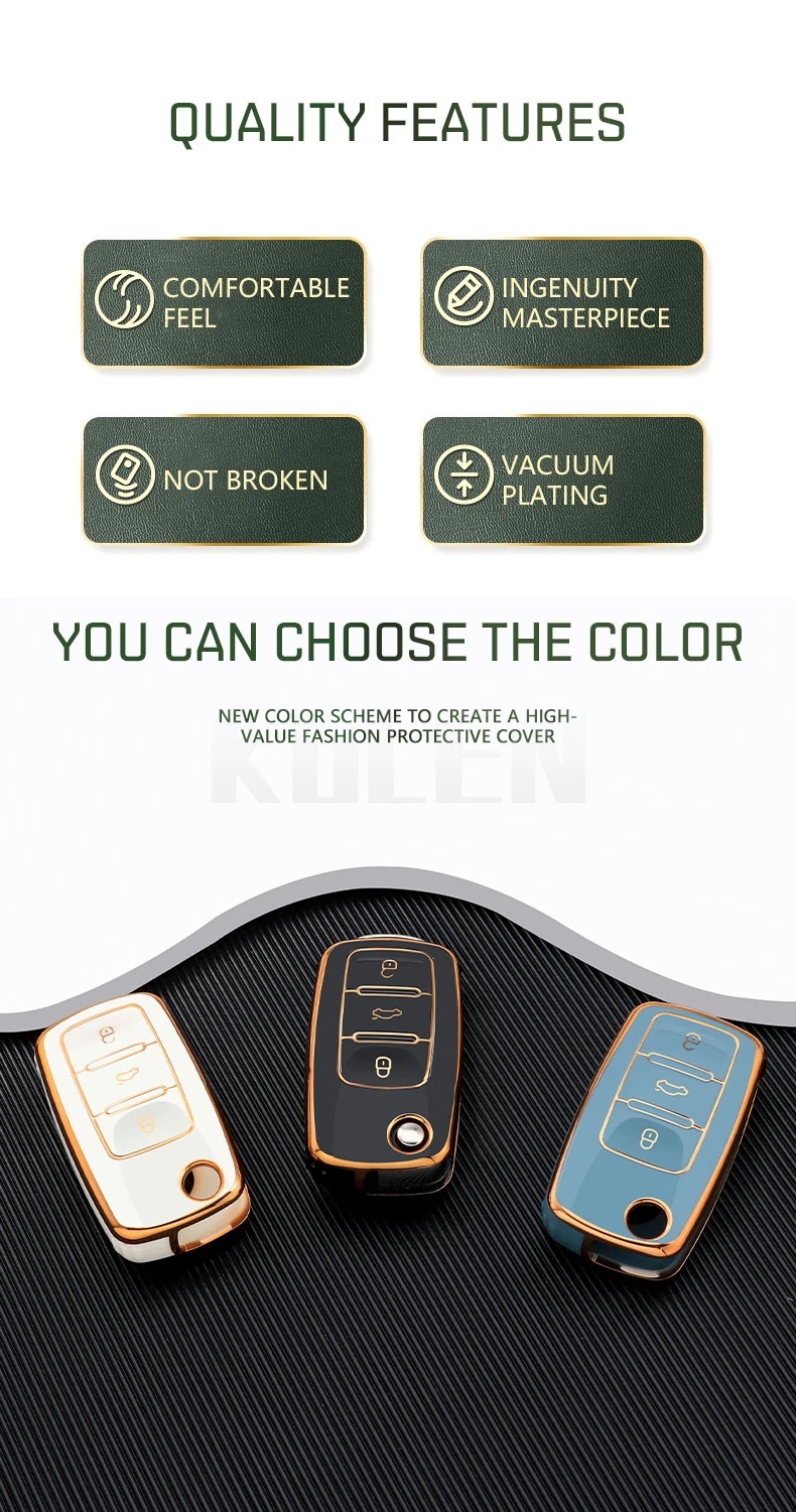 TPU Car Key Case Cover Shell Fob per VW Volkswagen Golf Polo Tiguan Passat Skoda Octavia Superb Kodiaq Seat Ateca Leon FR Ibiza - S1e81f3152e81423b849148d5fab00a20L