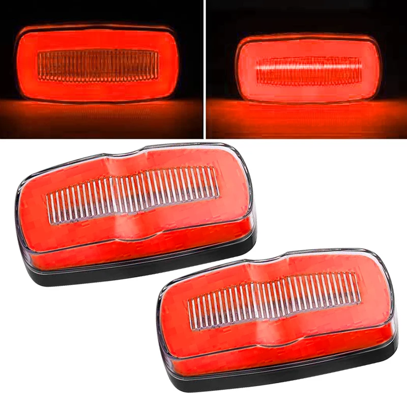 

1 Pair IP67 Truck Trailer 4" LED Red Side Marker Flowing Clearance Light Turn Signal Lamp fit for Buses Lorries Semi Van RV Car