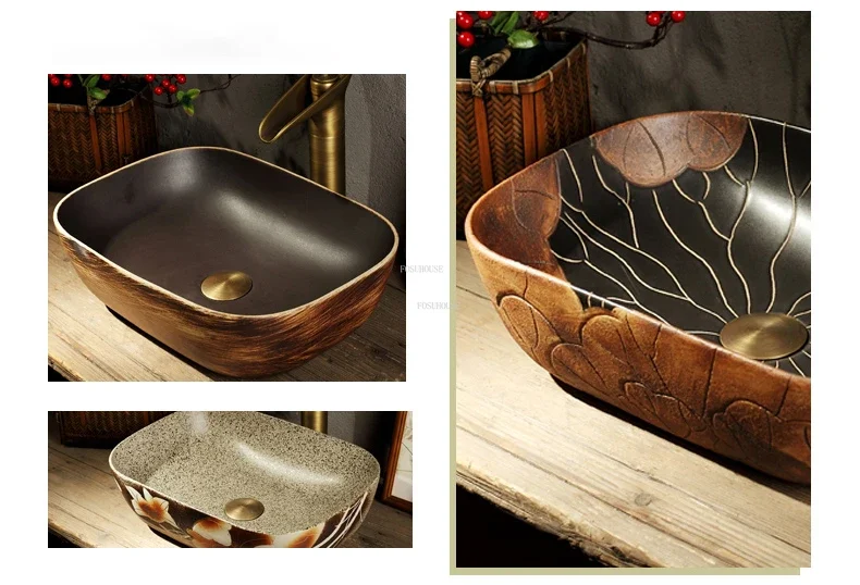 Ceramic Bathroom Sinks Oval Countertop Basin Home Bathroom Amenities Washbasin Small Art Single Basin Bathroom Washbasin N