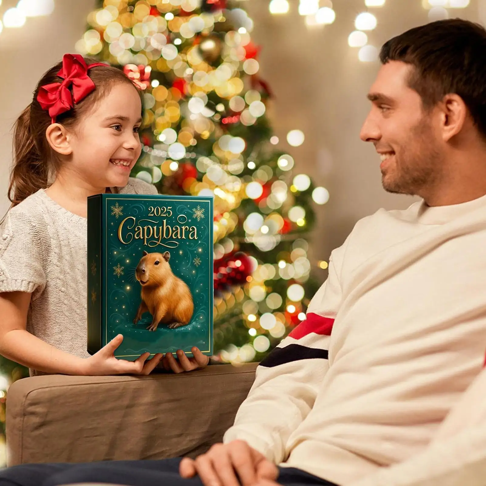 Christmas Calendar 3D Capybara Christmas Decor Collectible Calendar Desk Ornaments For Birthday Party Desk Entryway Office Shops