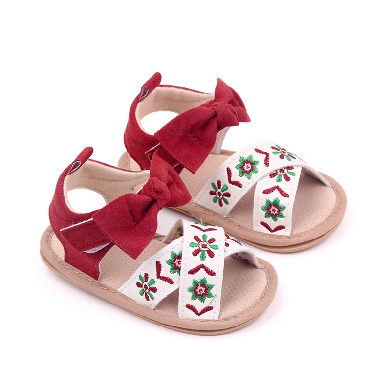 018MBabyGirlBabyBowSandalsSummerSandalsNonSlipFloral